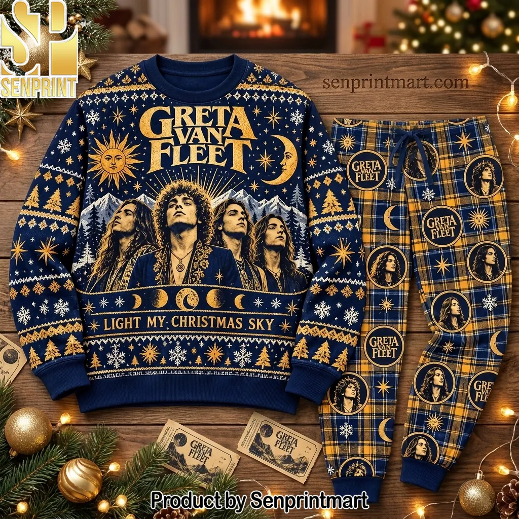 Greta Van Fleet Light My Christmas Sky Holiday Pajama Set