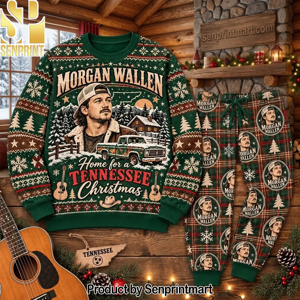Morgan Wallen Home For A Tennessee Christmas Pajama Set