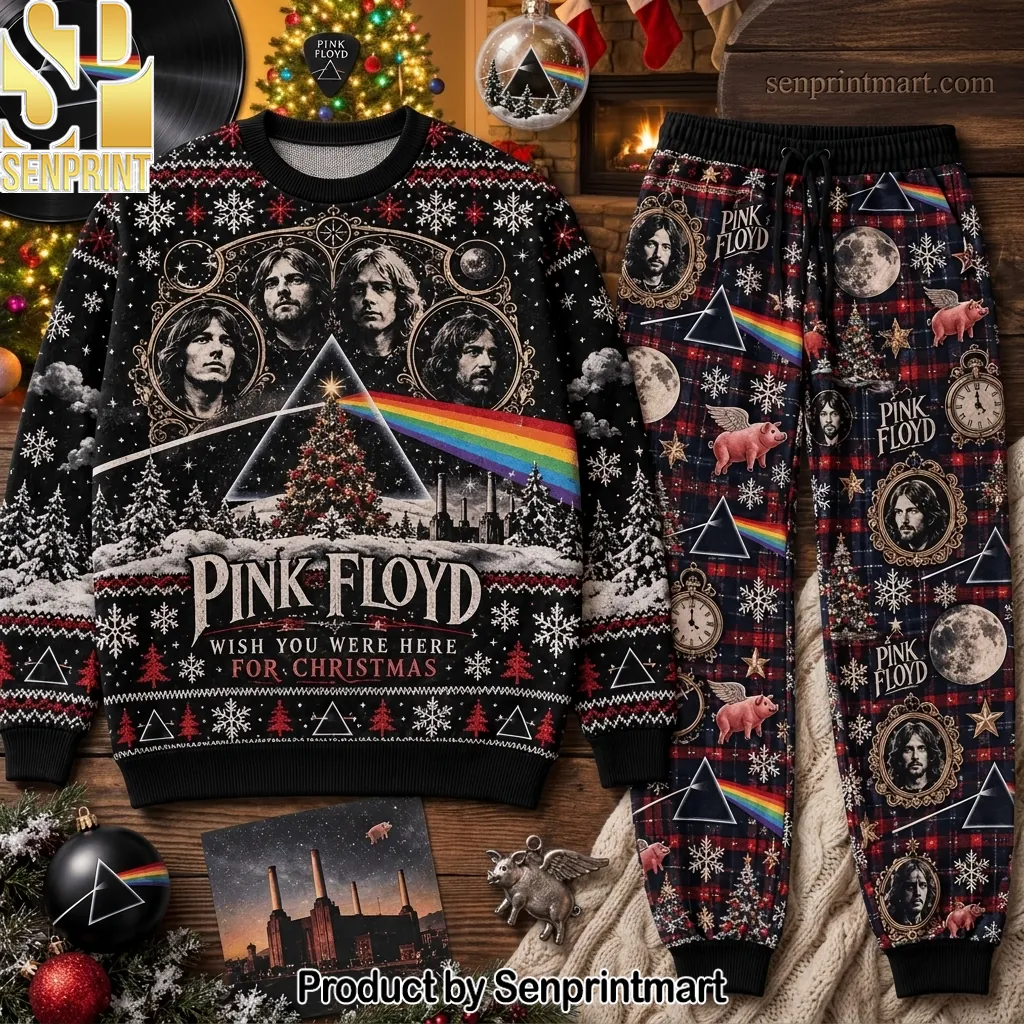 Pink Floyd Wish You Were Here Christmas Holiday Pajama Set