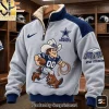 Snoopy and Charlie Brown Embroidered Fleece Quarter Zip Sweatshirt