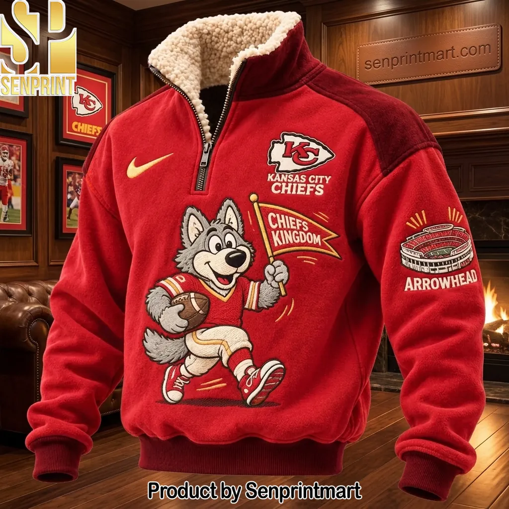 Kansas City Chiefs Chiefs Kingdom Sherpa Lined Quarter Zip Pullover