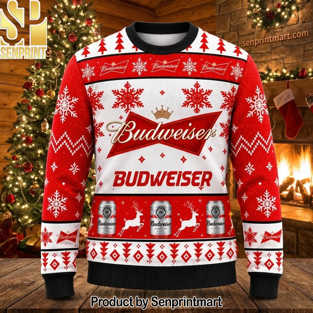 Budweiser Logo Christmas Pattern Holiday Sweater