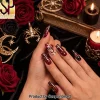 Coffee Bean and Martini Glass Design Long Press On Nails Coffee Bean and Martini Glass Design Long Press On Nails