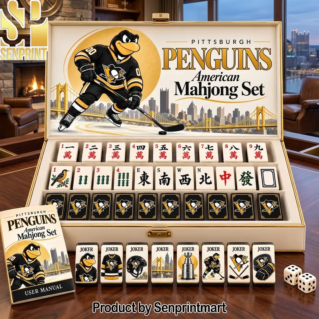 Pittsburgh Penguins NHL Official American Mahjong Set