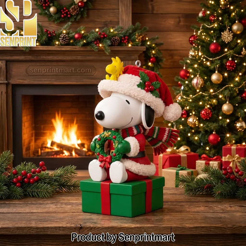 Snoopy and Woodstock Christmas Holiday Festive Ornament