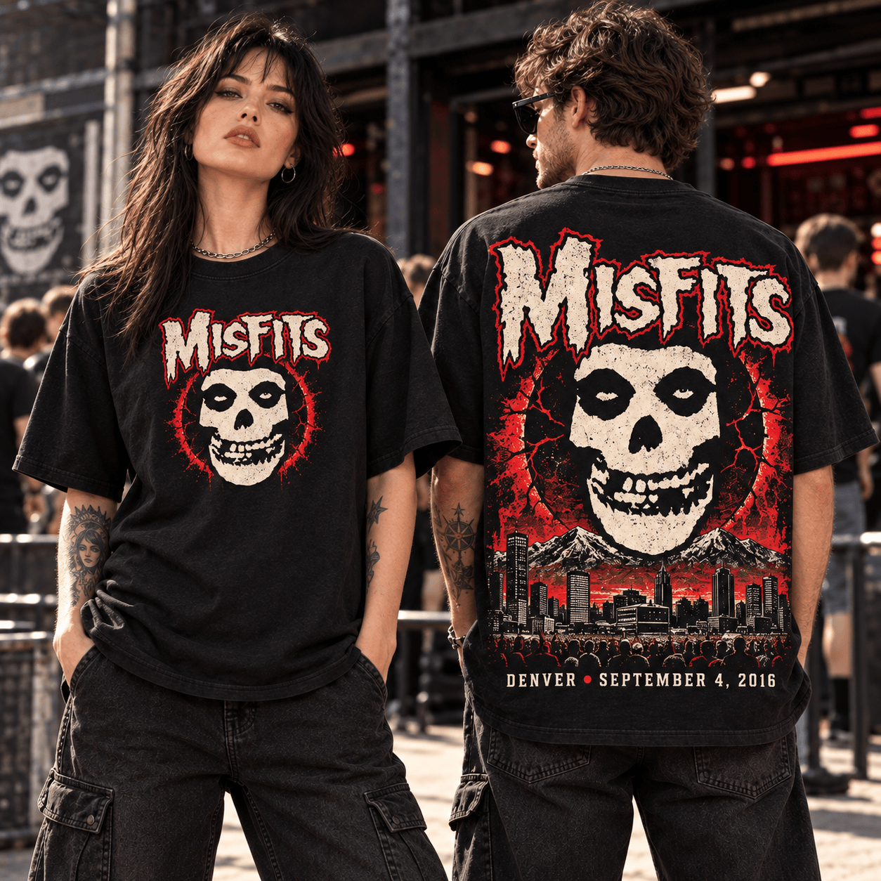 Official Style Misfits Crimson Denver 2016 Concert Commemorative Rock Graphic T-