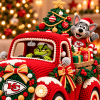 Kansas City Chiefs Cozy Crochet Style Red Vintage Christmas Pickup Holiday Truck Decor