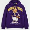 Minnesota Vikings Est 1961 Football Bear Graphic Purple Pullover Hoodie