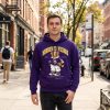 Minnesota Vikings Est 1961 Football Bear Graphic Purple Pullover Hoodie